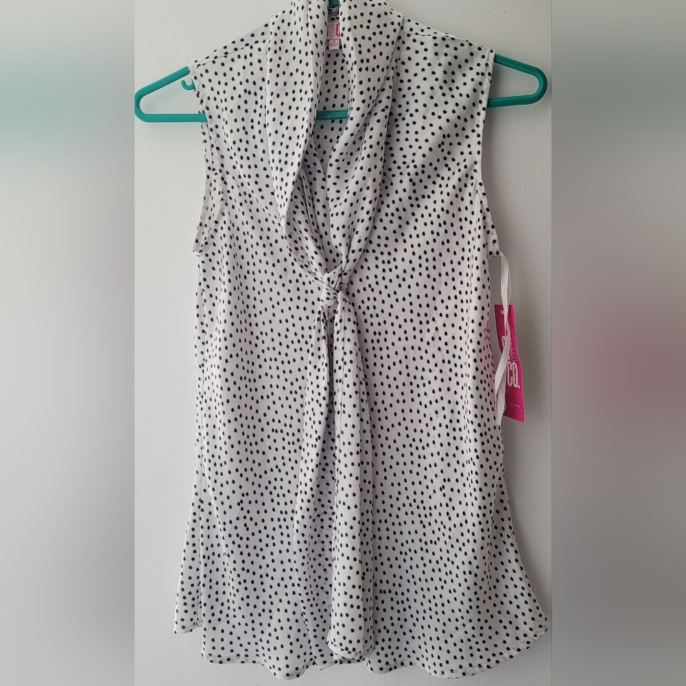 Elegant Black and White Polka Dot Blouse